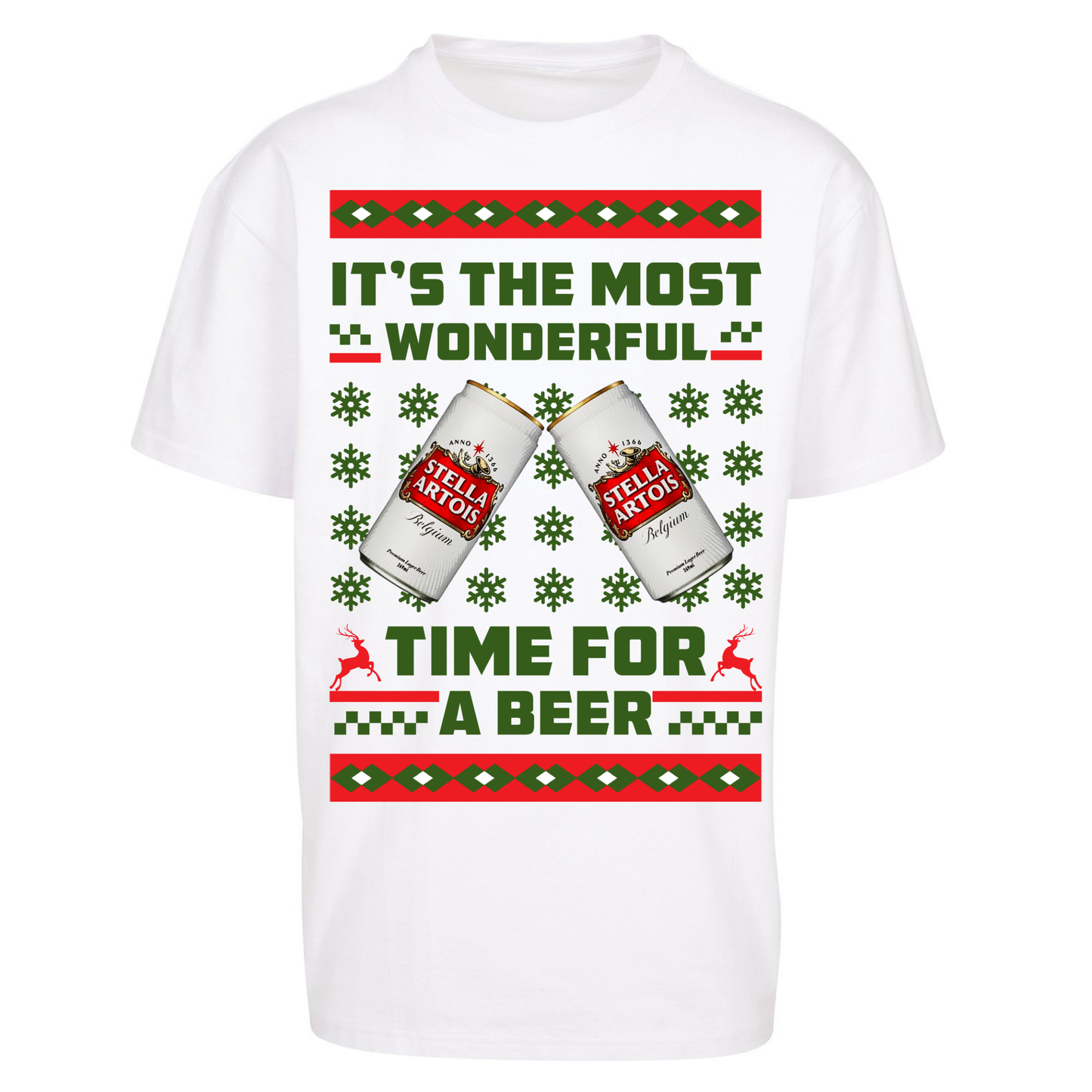Its The Most Wonderful Time for A Beer Stella Christmas Oversized T Shirts