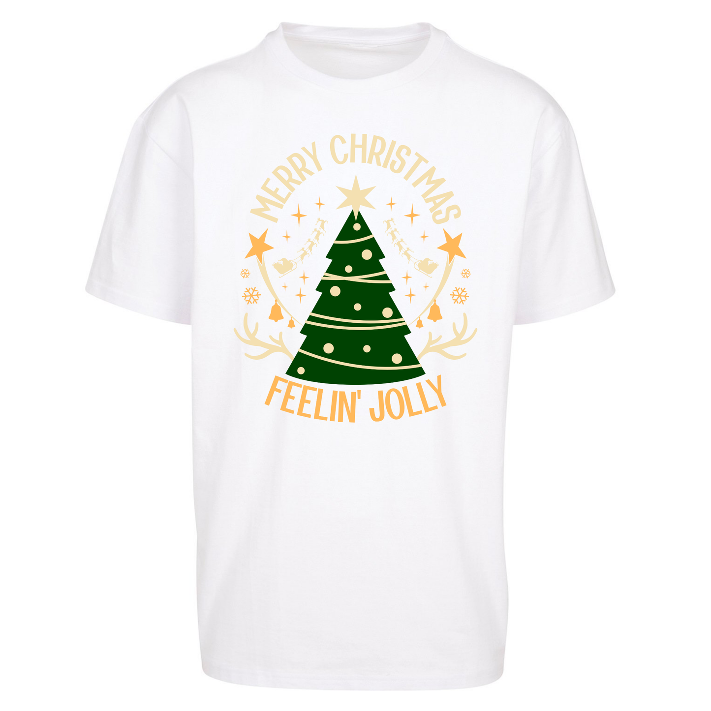 Merry Christmas Feeling Jolly Christmas Oversized T Shirts