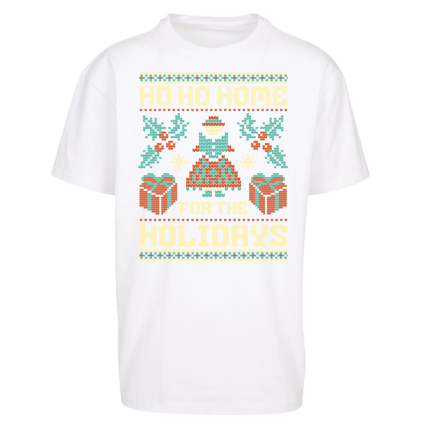 HO HO Home For the Holidays Christmas Oversized T Shirts