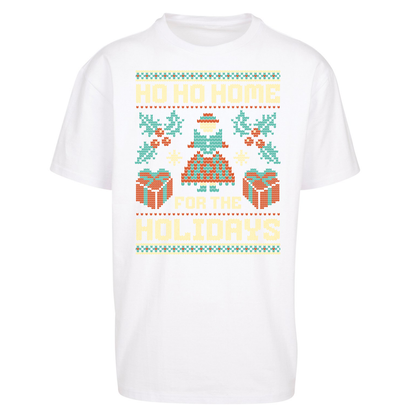 HO HO Home For the Holidays Christmas Oversized T Shirts