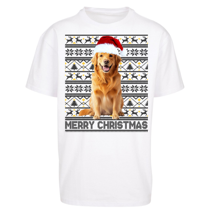 Merry Christmas Dog Oversized T Shirts