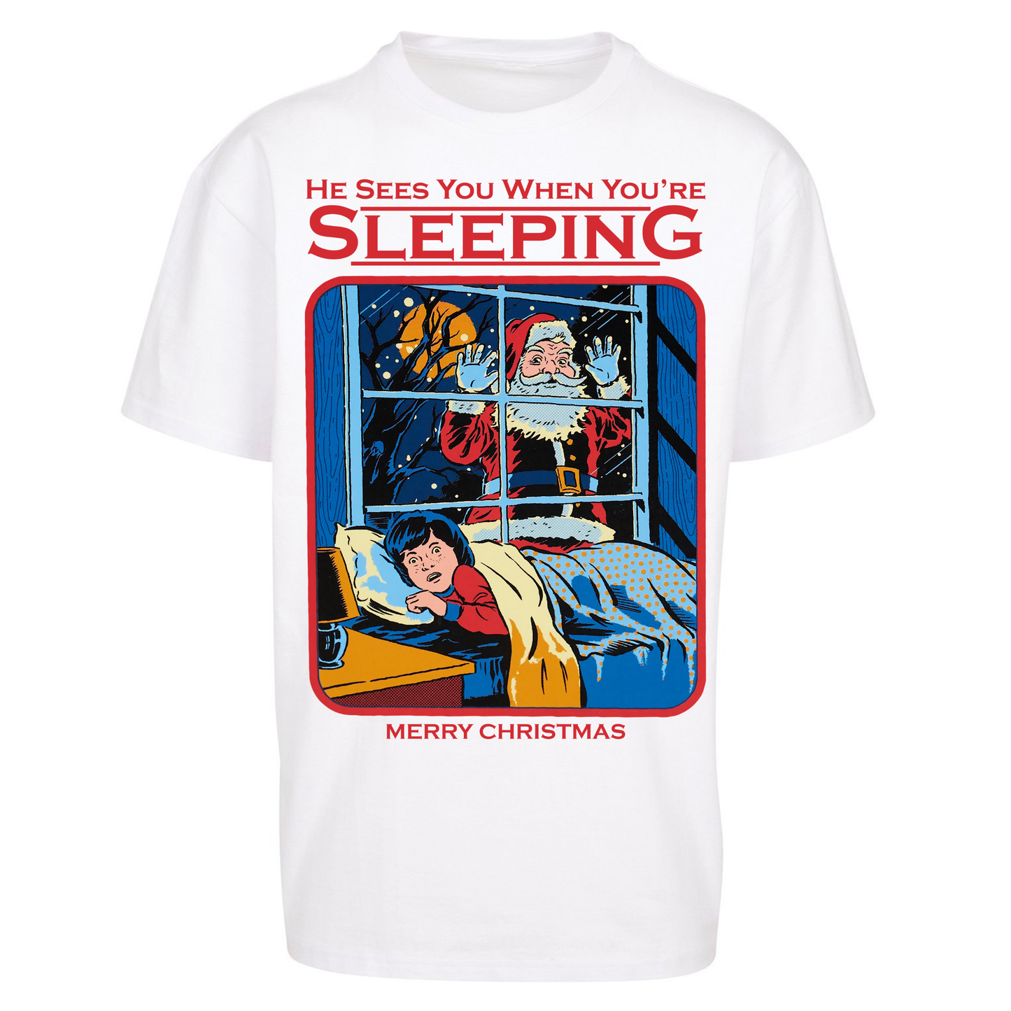 Creepy Santa Claus Christmas Oversized T Shirts