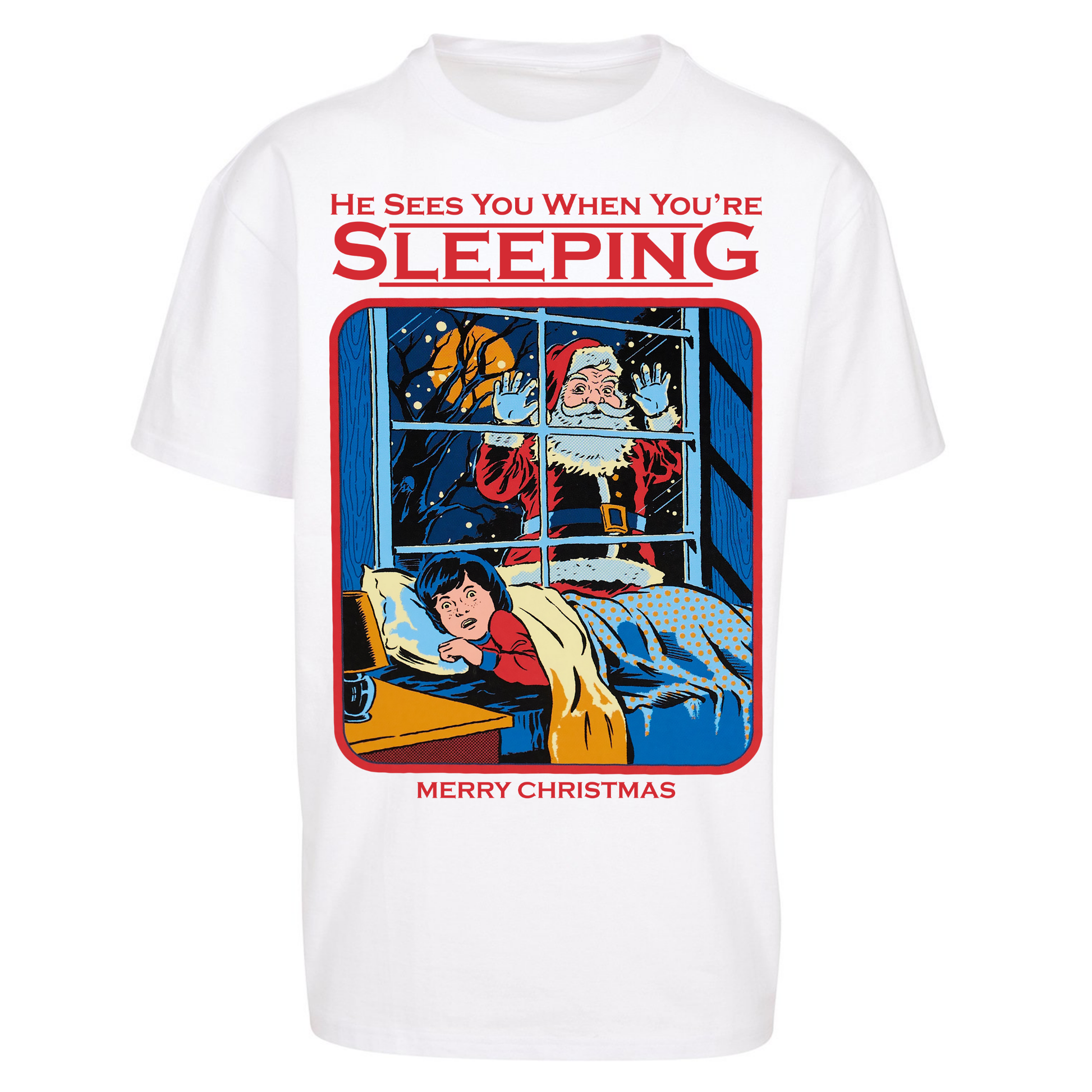 Creepy Santa Claus Christmas Oversized T Shirts