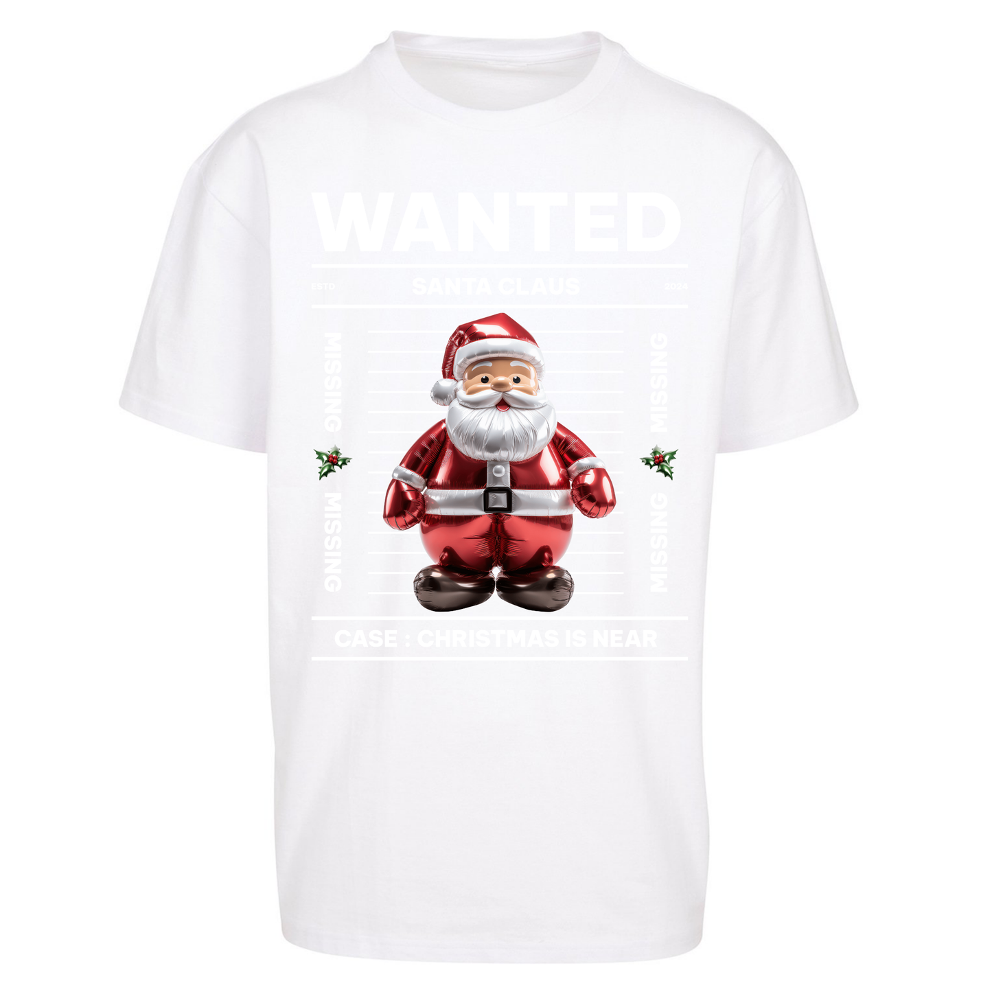 Wanted Santa Claus Christmas Oversized T Shirts