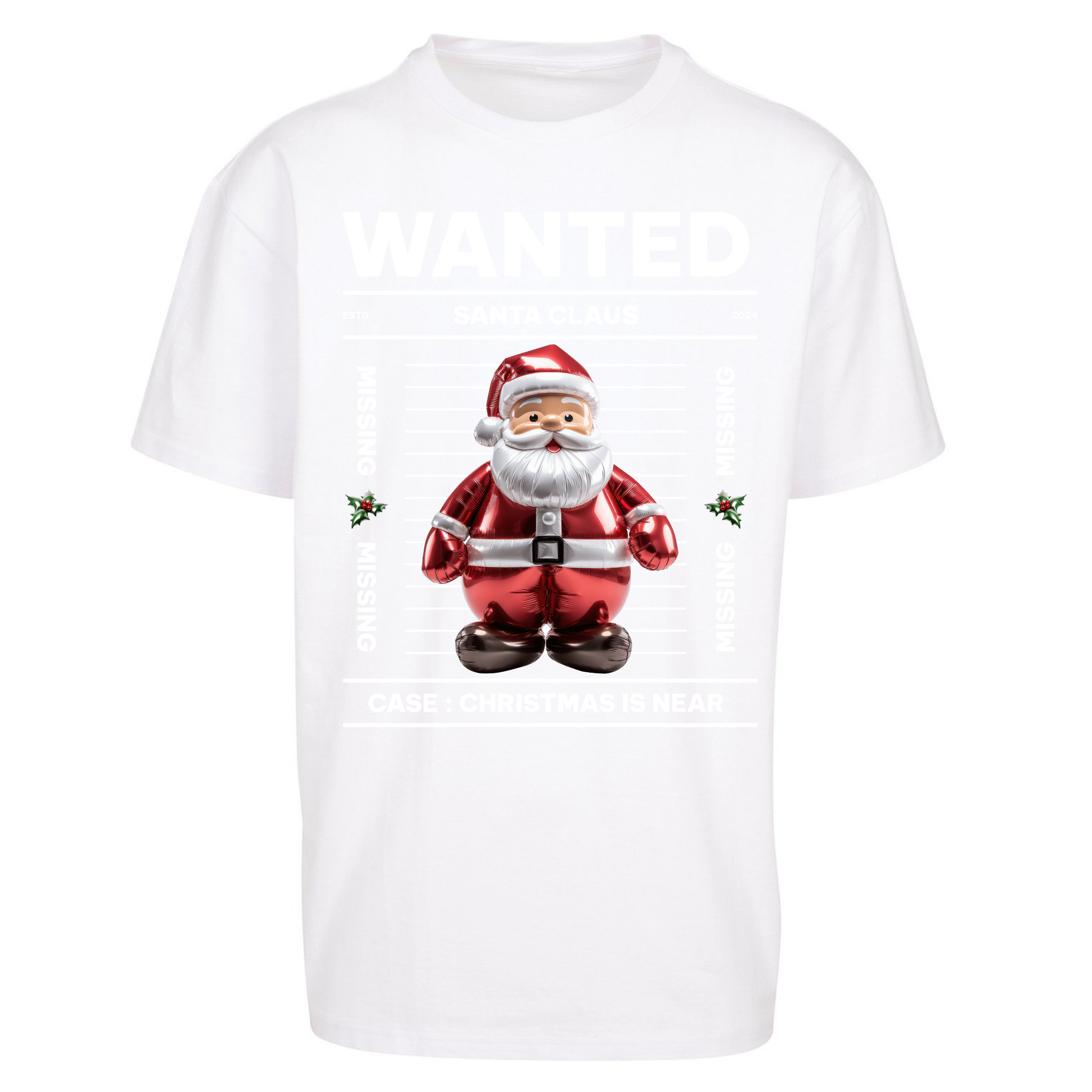 Wanted Santa Claus Christmas Oversized T Shirts