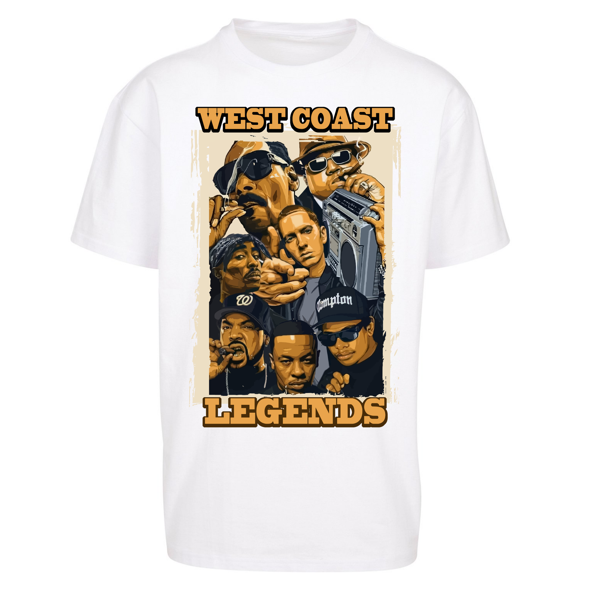 West Coast Legends Rappers Oversized T Shirts