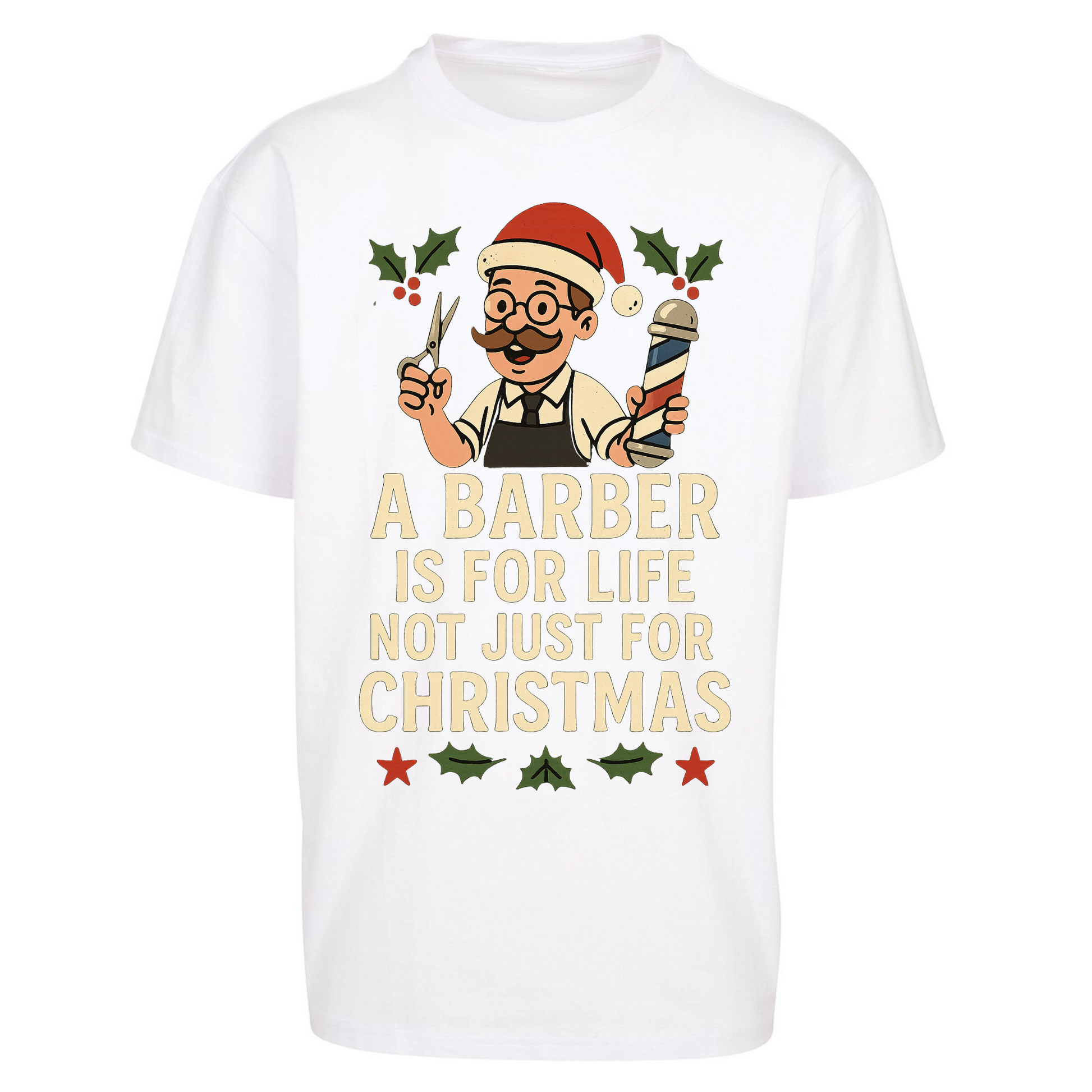 Barber Christmas Oversized T Shirts