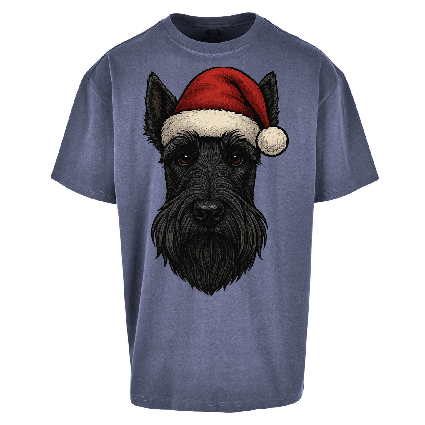 Scottish Terrier Face Christmas Oversized T Shirts