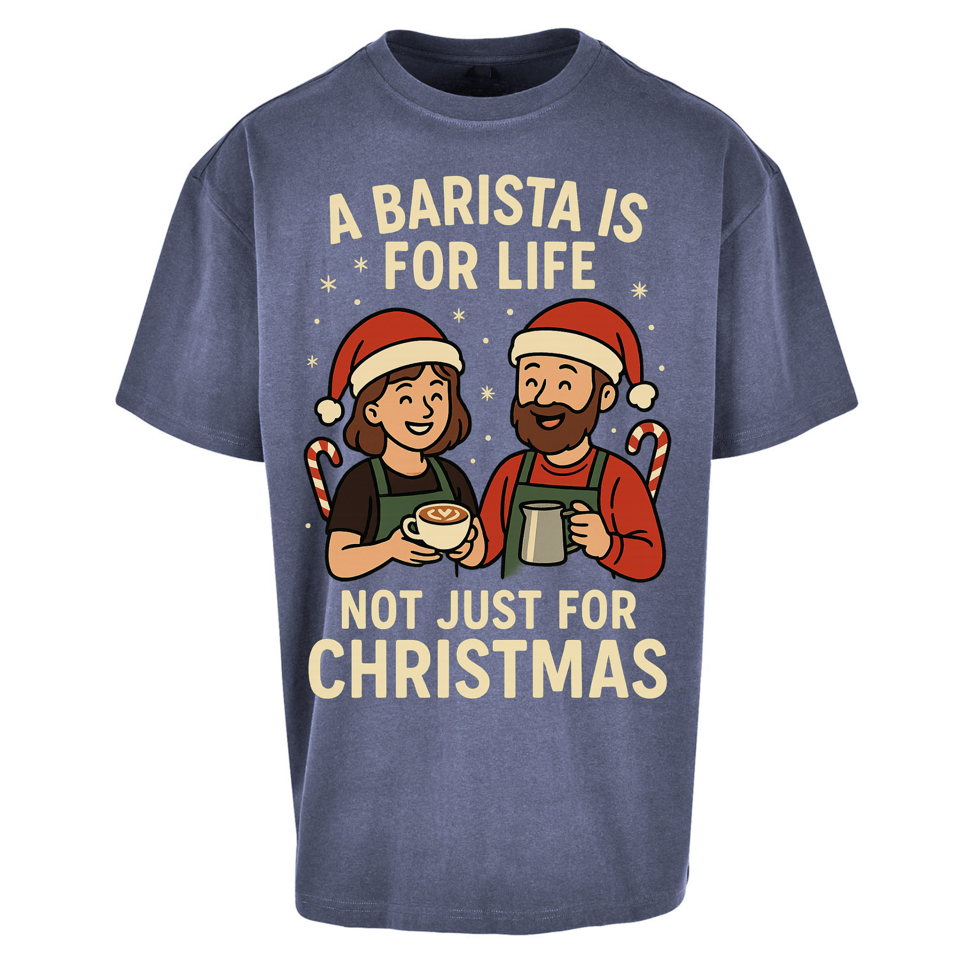 Barista Christmas Oversized T Shirts