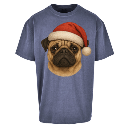 Pug Face Christmas Oversized T Shirts