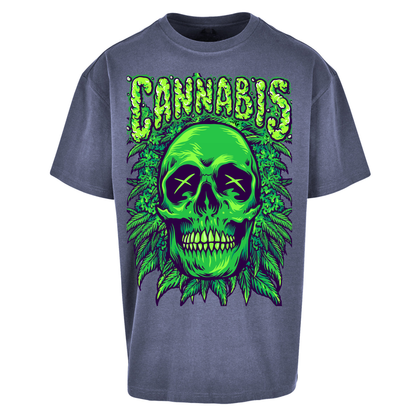 Cannabis Skull Oversized T Shirts