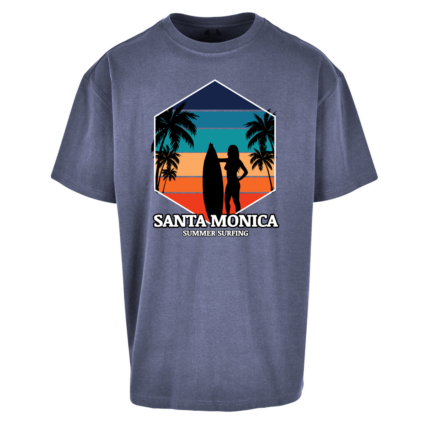 Santa Monica Summer Surfing Oversized T Shirts