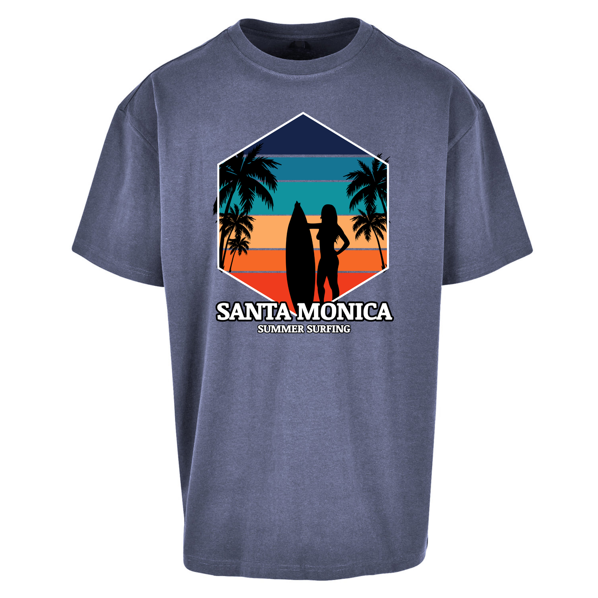 Santa Monica Summer Surfing Oversized T Shirts