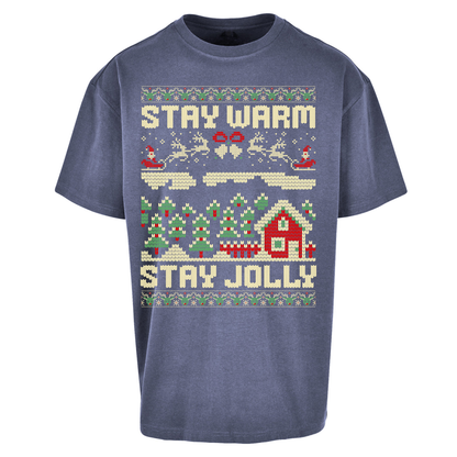 Stay Warm Stay Jolly Christmas Oversized T Shirts