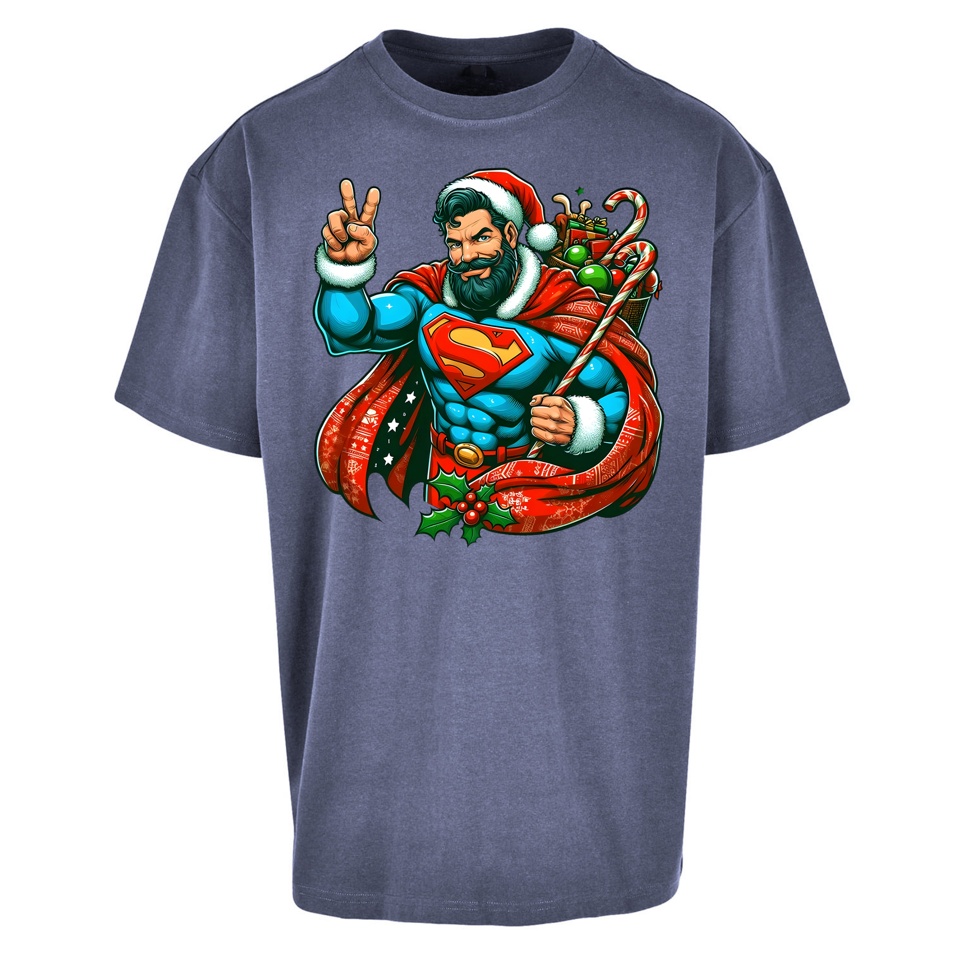 Superman Santa Oversized T Shirts