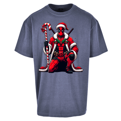 DeadPool Candy Cane Santa Oversized T Shirts