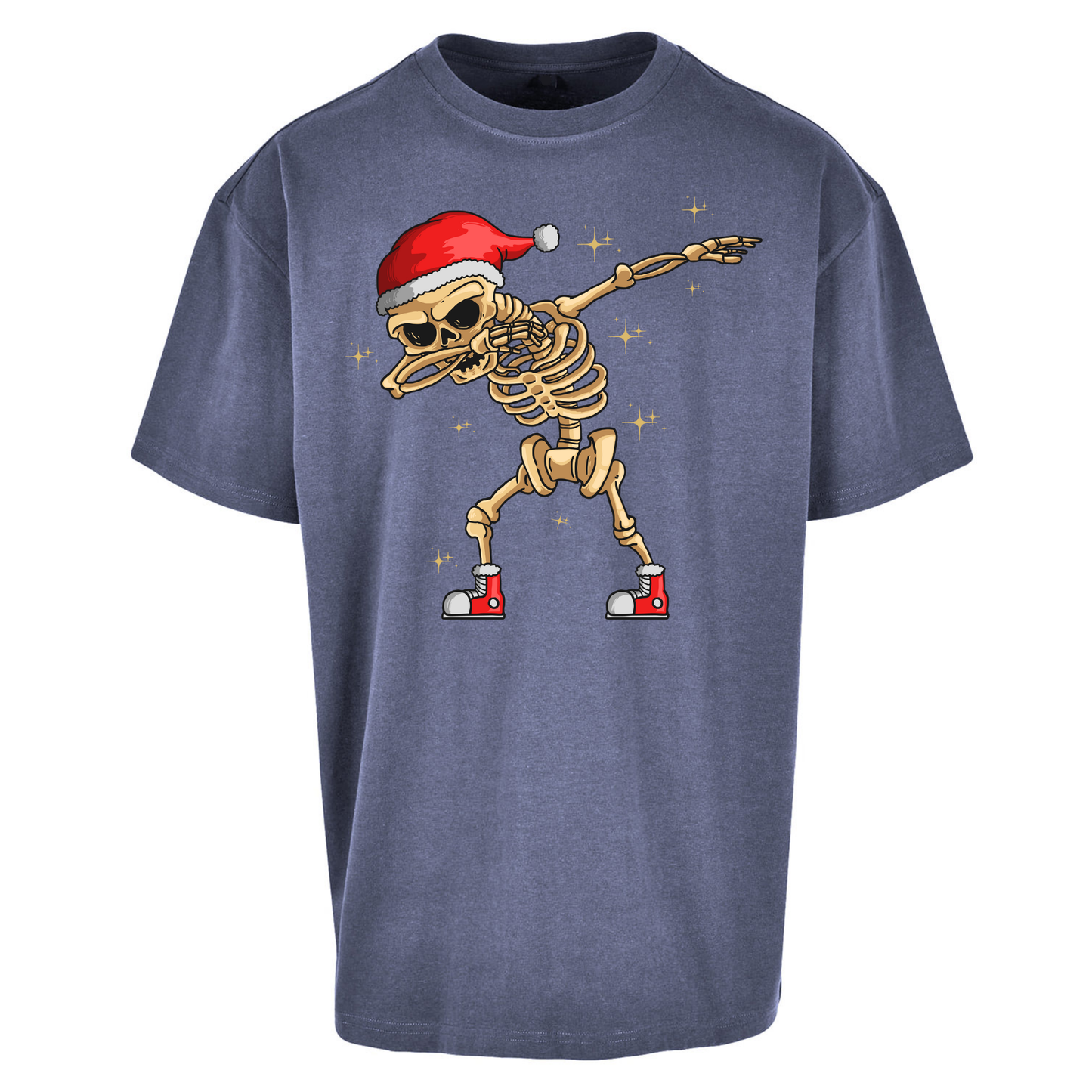 Santa Skellington Dabbing Christmas Oversized T Shirts