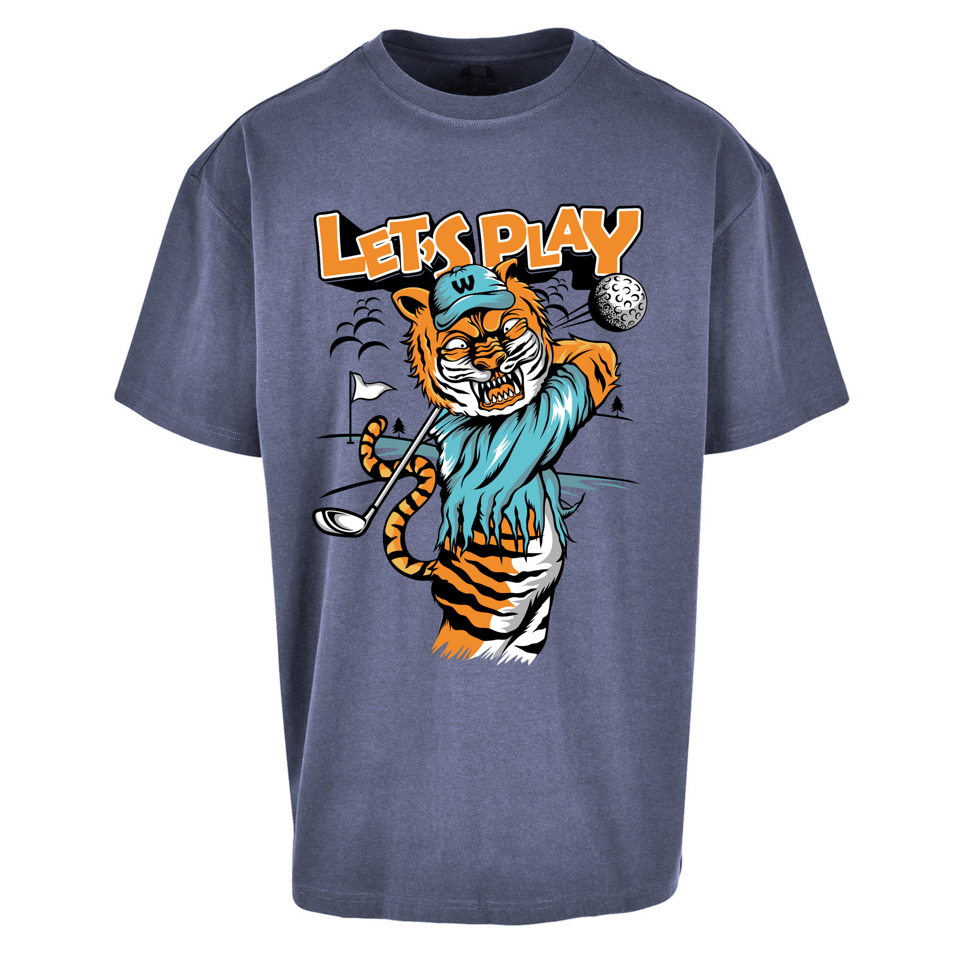 Lets Play Golf Tiger Oversized T Shirts