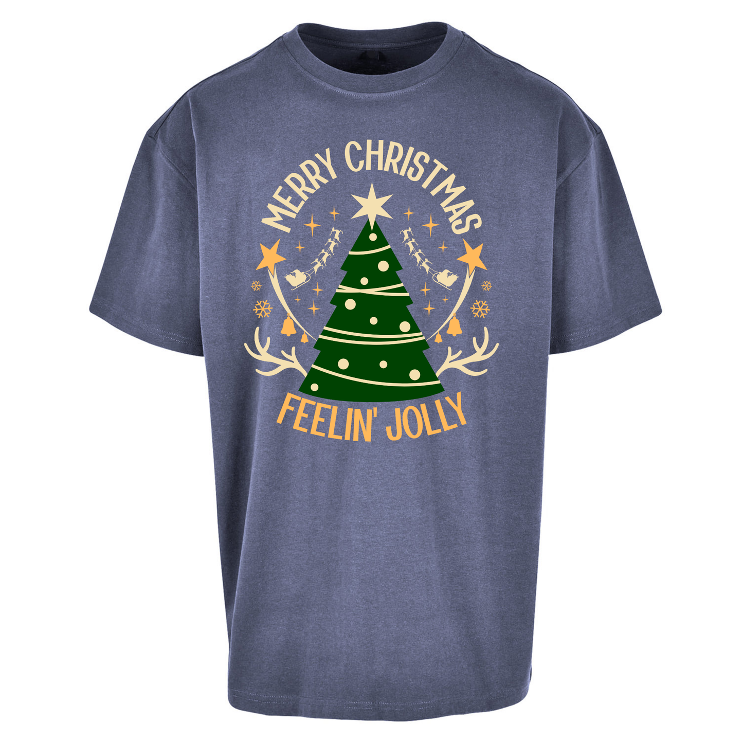 Merry Christmas Feeling Jolly Christmas Oversized T Shirts
