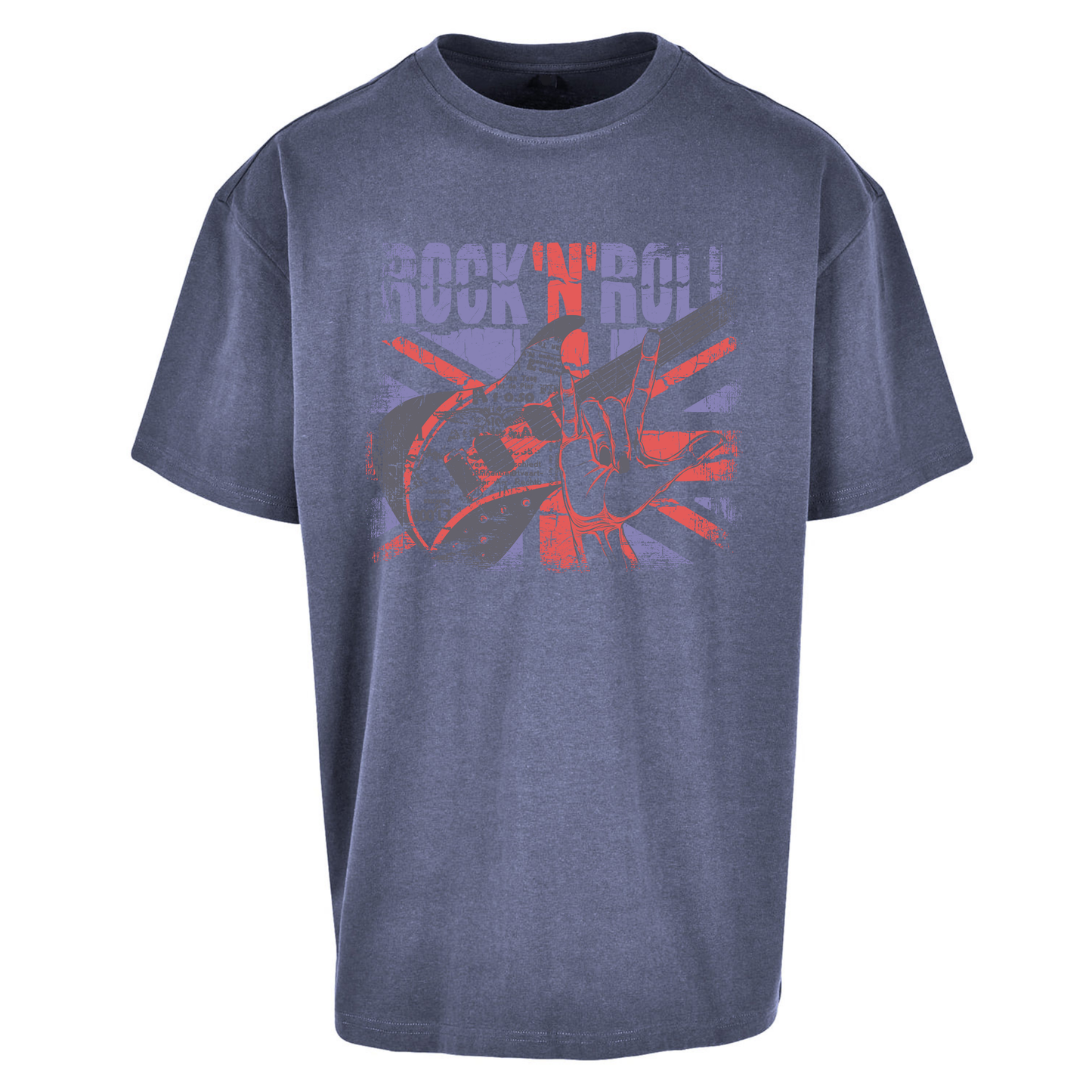Rock N Roll Union Jack Oversized T Shirts