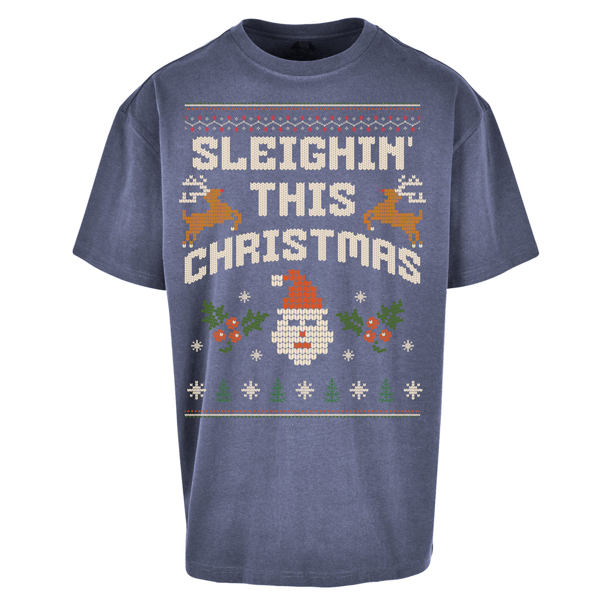Sleighin This Christmas Christmas Oversized T Shirts