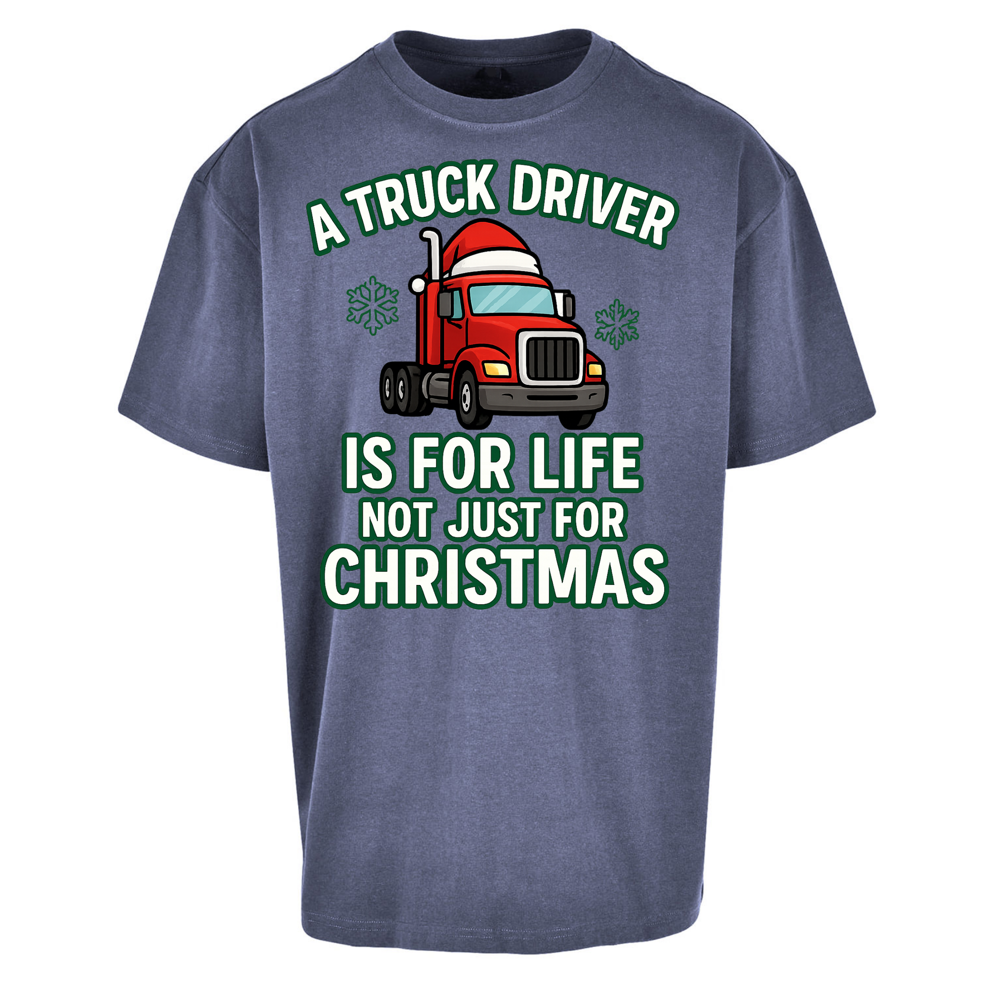 Truck Driver Christmas Oversized T Shirts