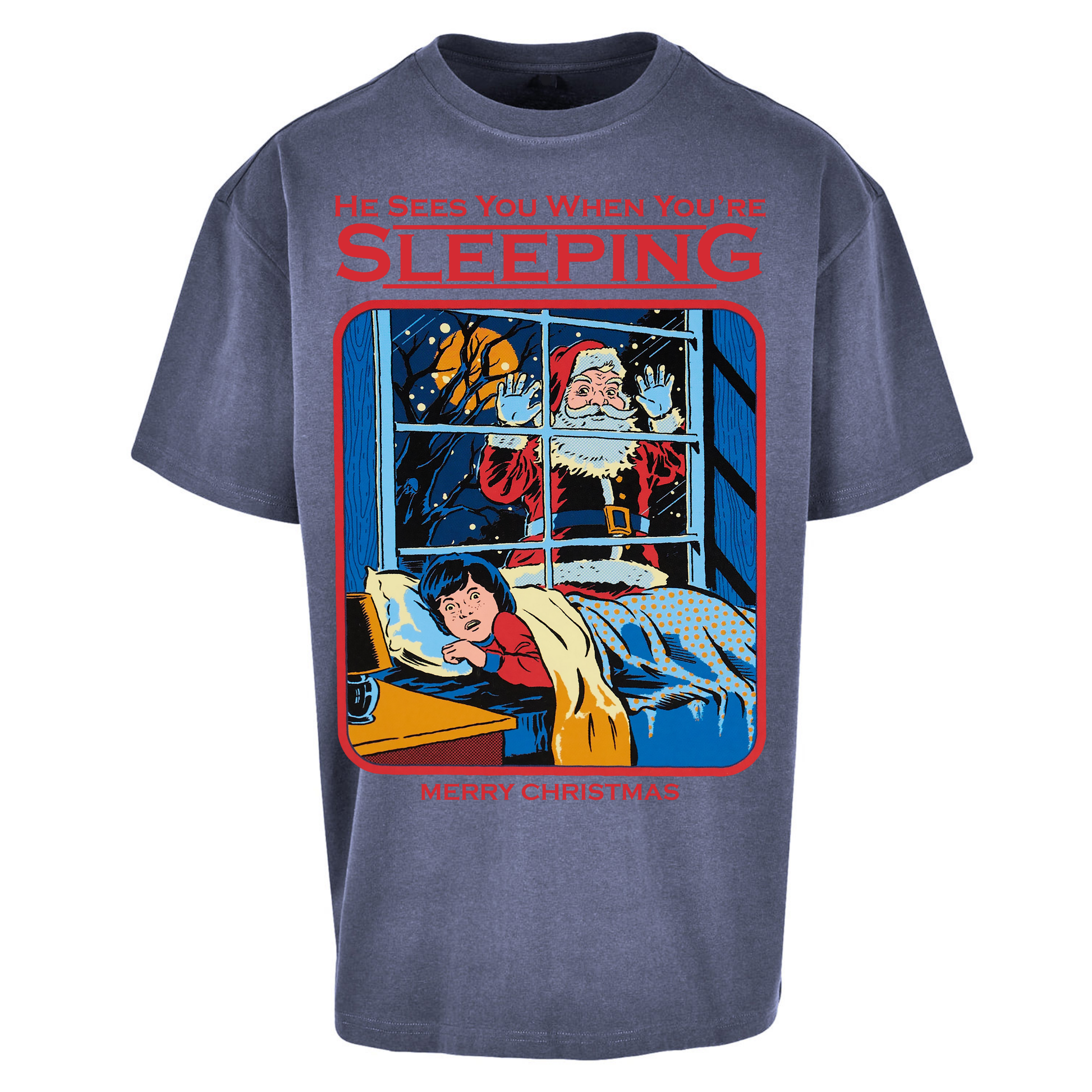 Creepy Santa Claus Christmas Oversized T Shirts
