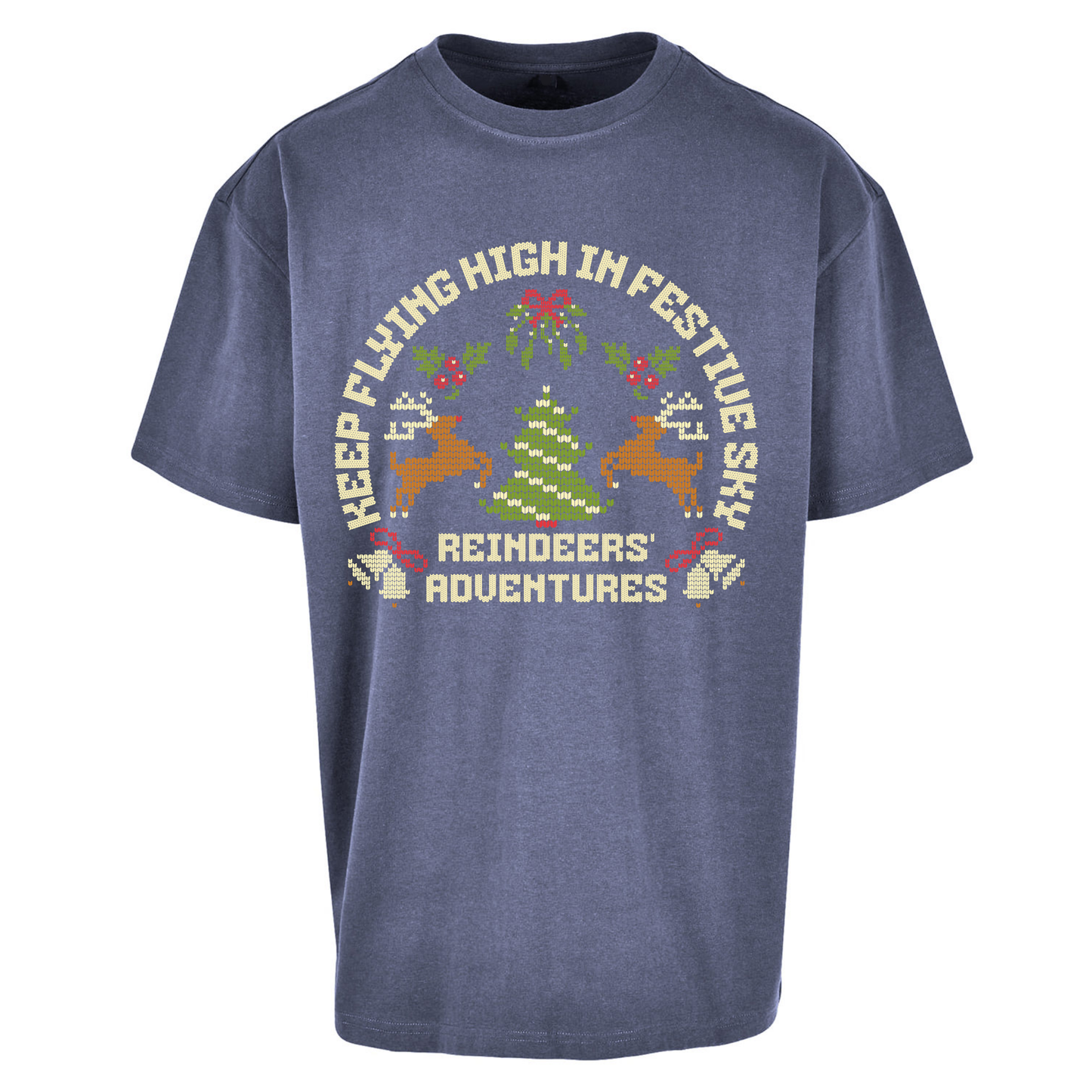 Keep Flying High In Festive Sky Christmas Oversized T Shirts