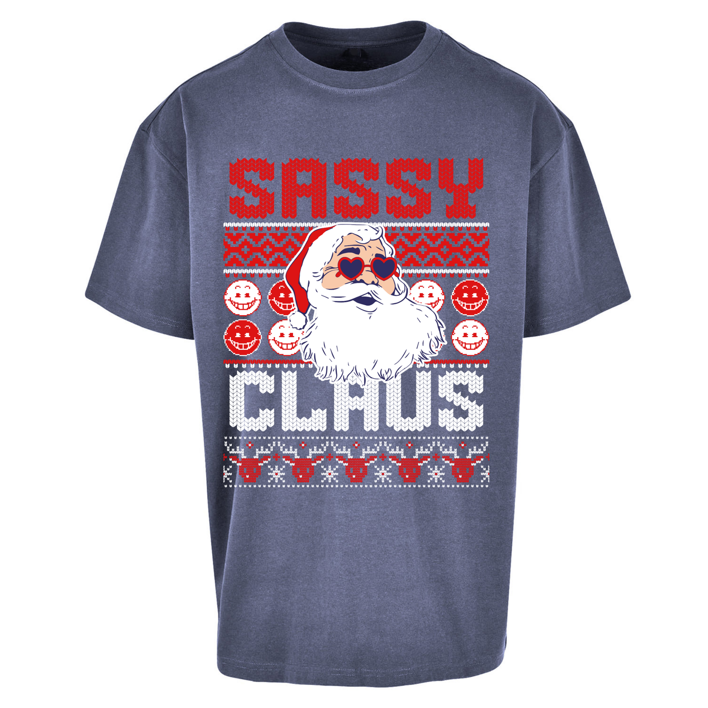 Sassy Claus Santa Christmas Oversized T Shirts