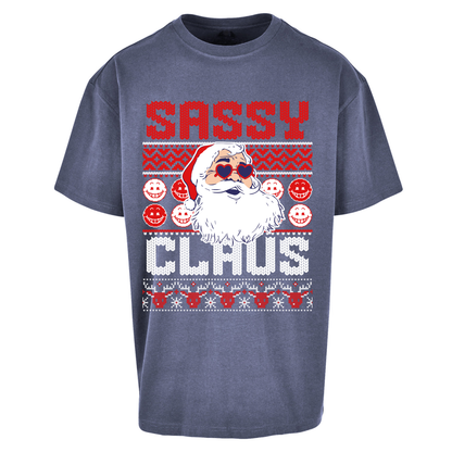 Sassy Claus Santa Christmas Oversized T Shirts