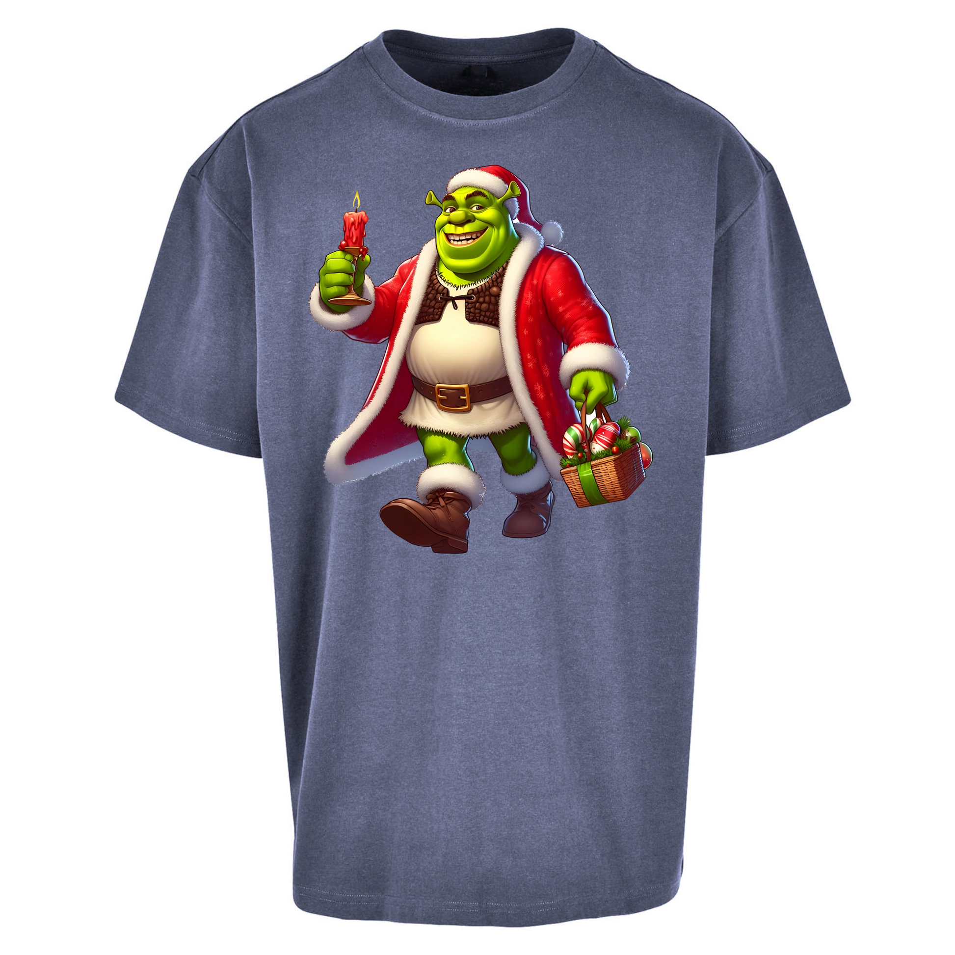 Shrek Santa Candle Oversized T Shirts