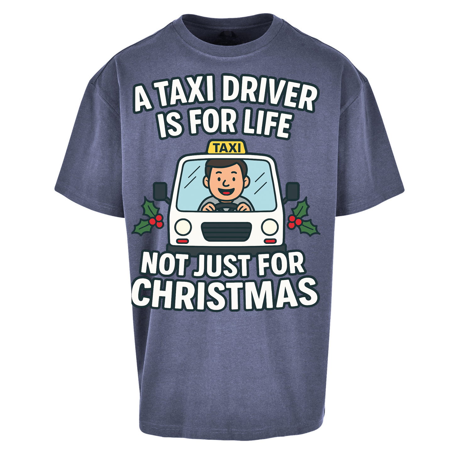 Taxi Driver Christmas Oversized T Shirts