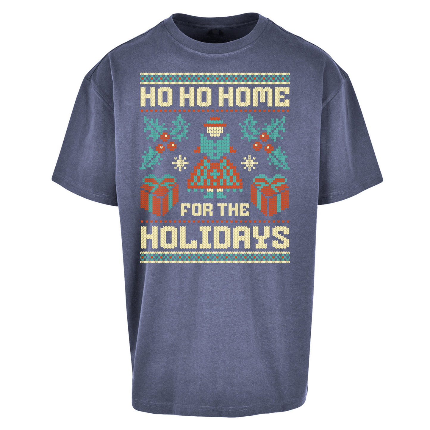 HO HO Home For the Holidays Christmas Oversized T Shirts
