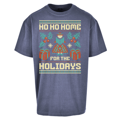 HO HO Home For the Holidays Christmas Oversized T Shirts