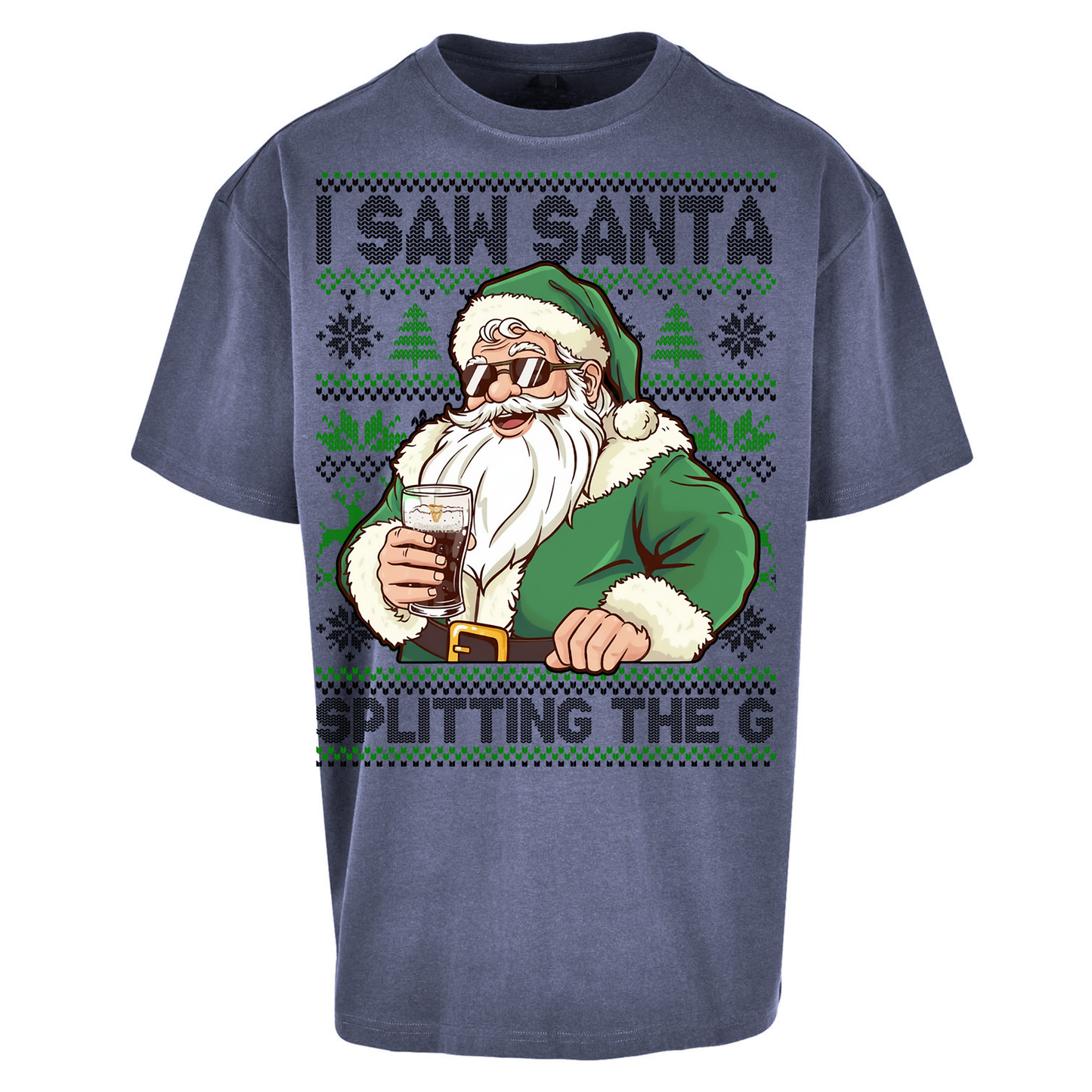 Santa Splitting The G Oversized T Shirt