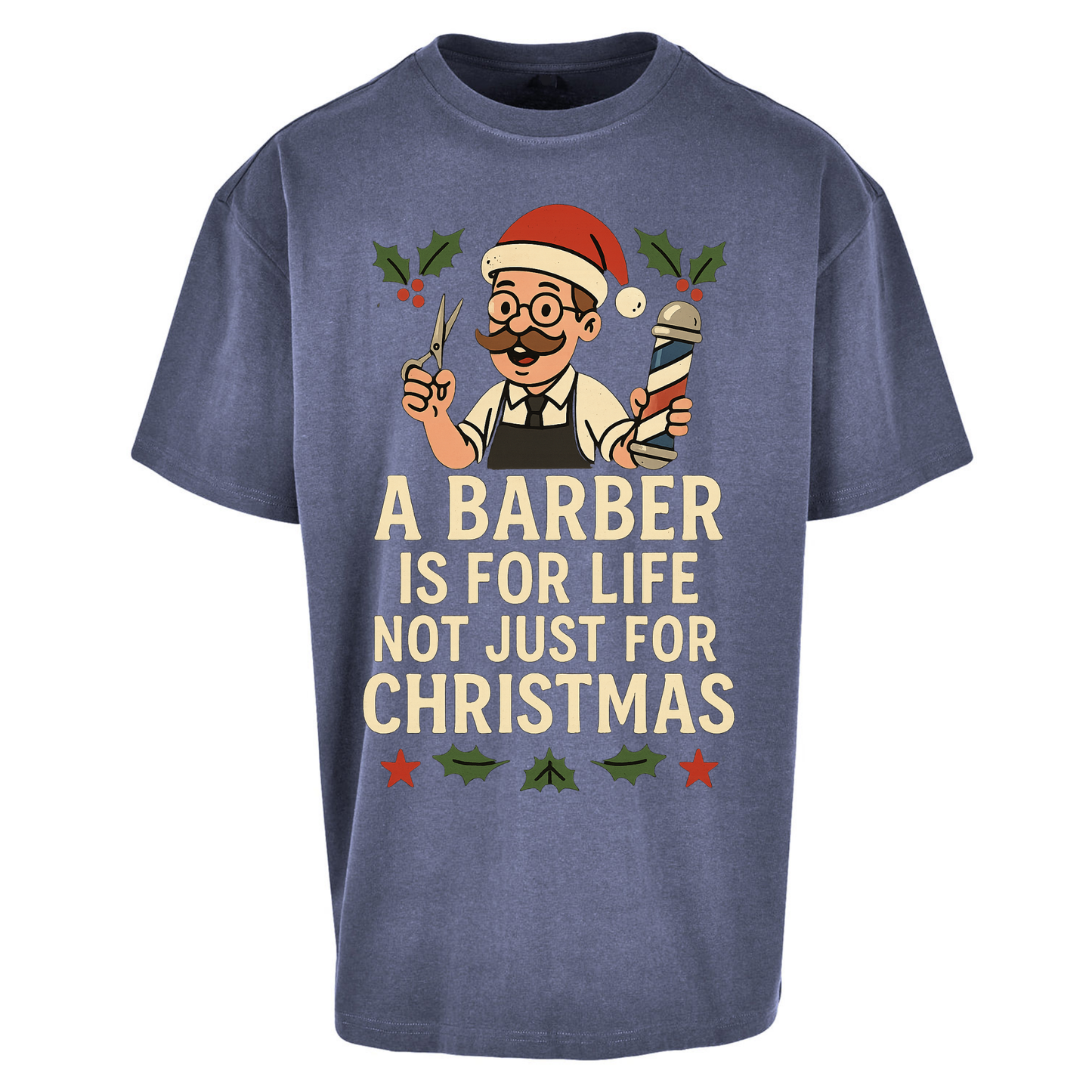 Barber Christmas Oversized T Shirts