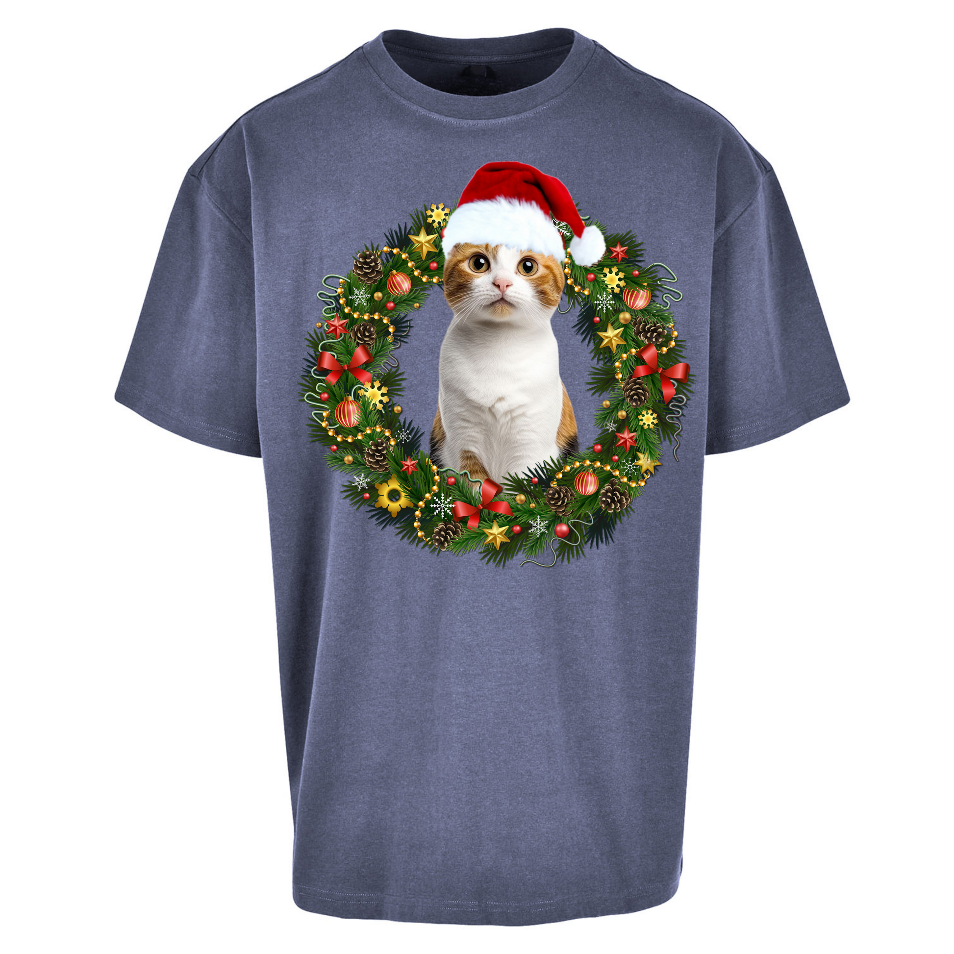 Cat Christmas Oversized T Shirts