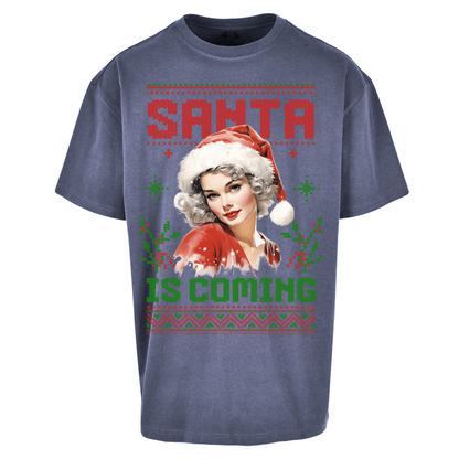 Santa is Coming Christmas Oversized T Shirts