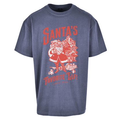 Santas Favourite Elf Christmas Oversized T Shirts