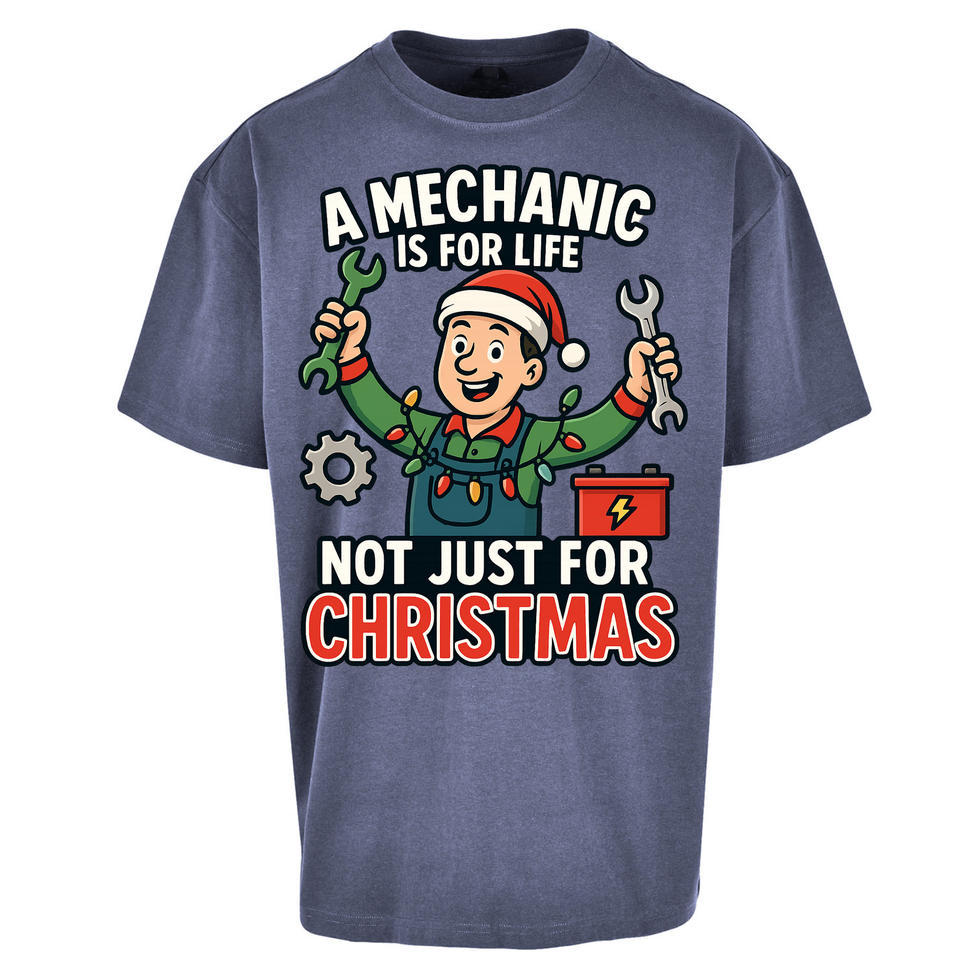 Mechanic Christmas Oversized T Shirts