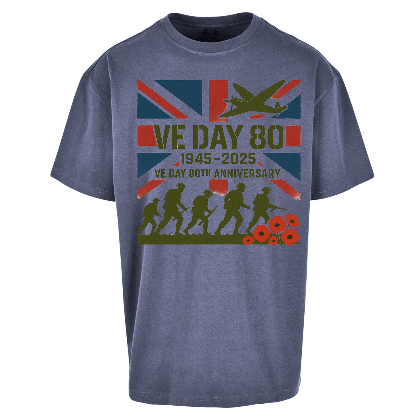 VE Day 80th Anniversary 1945 2025 Oversized T Shirts