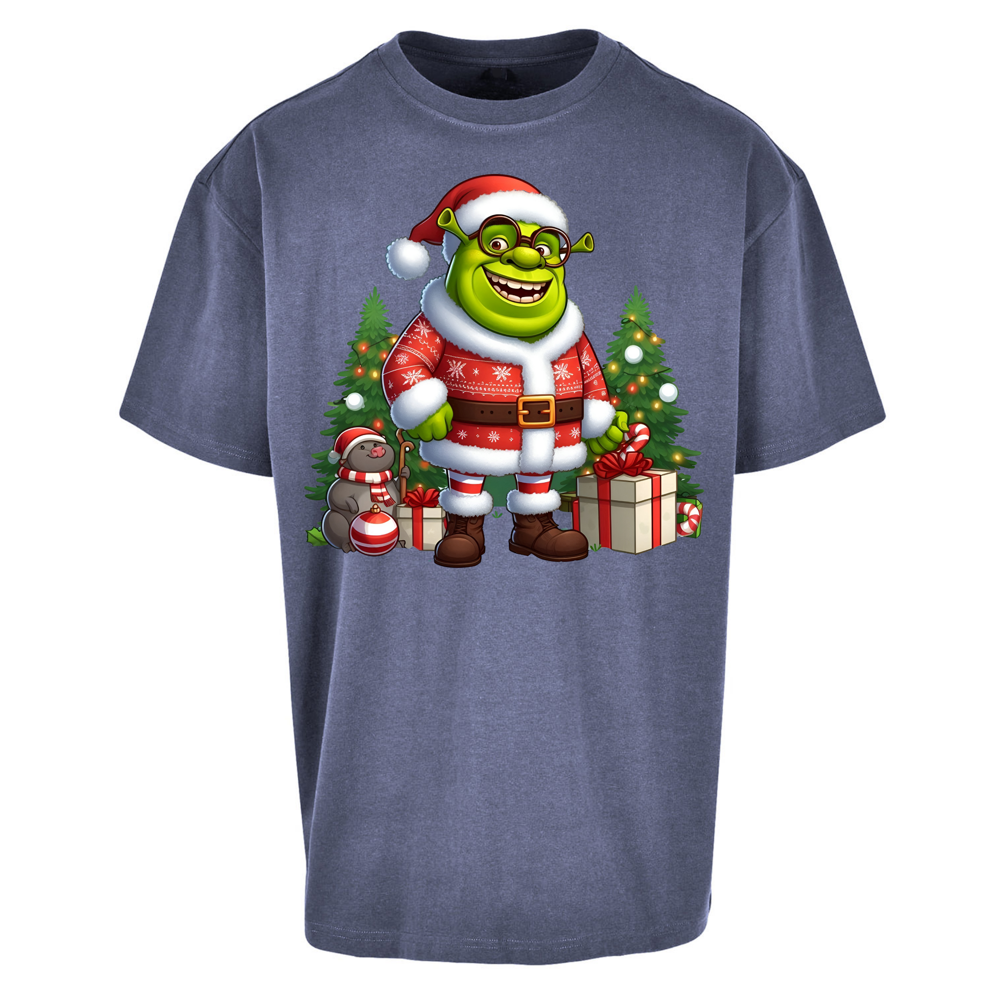 Shrek Santa Claus Presents Oversized T Shirts