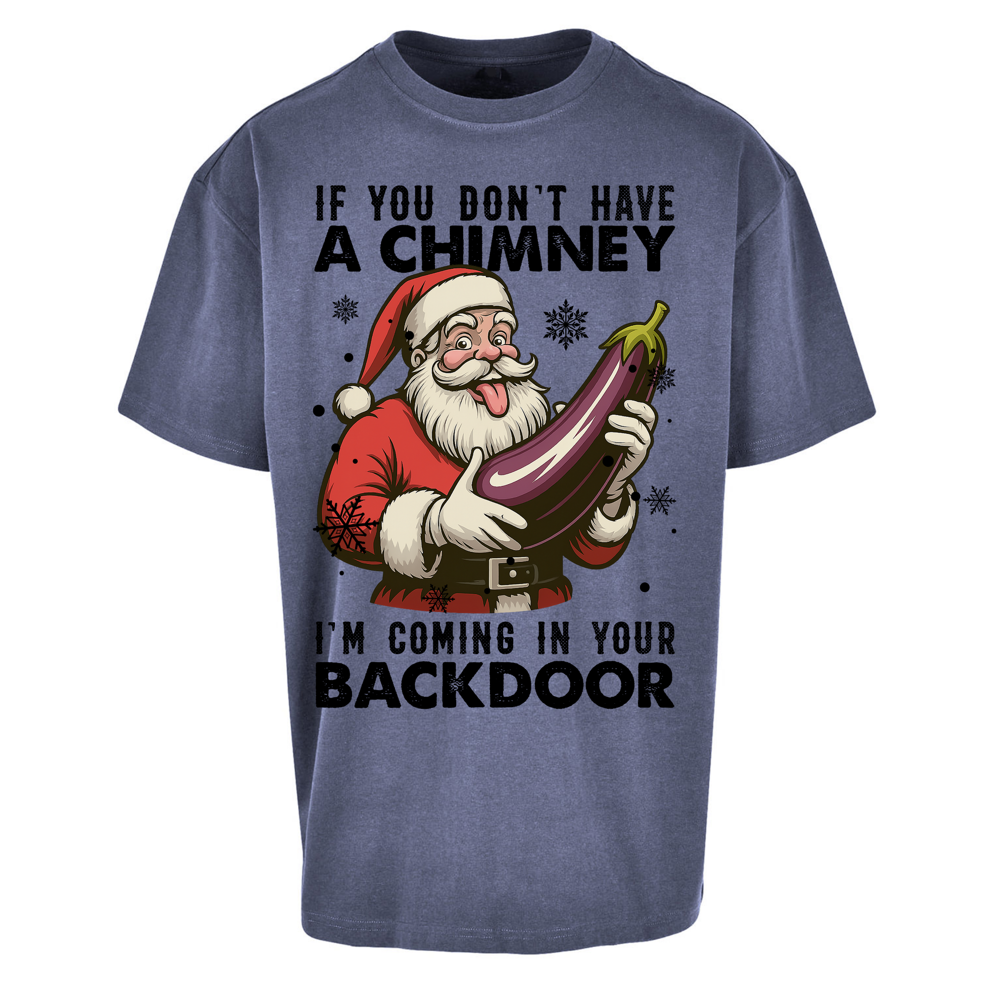 Santa Back Door Oversized T Shirt