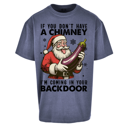 Santa Back Door Oversized T Shirt