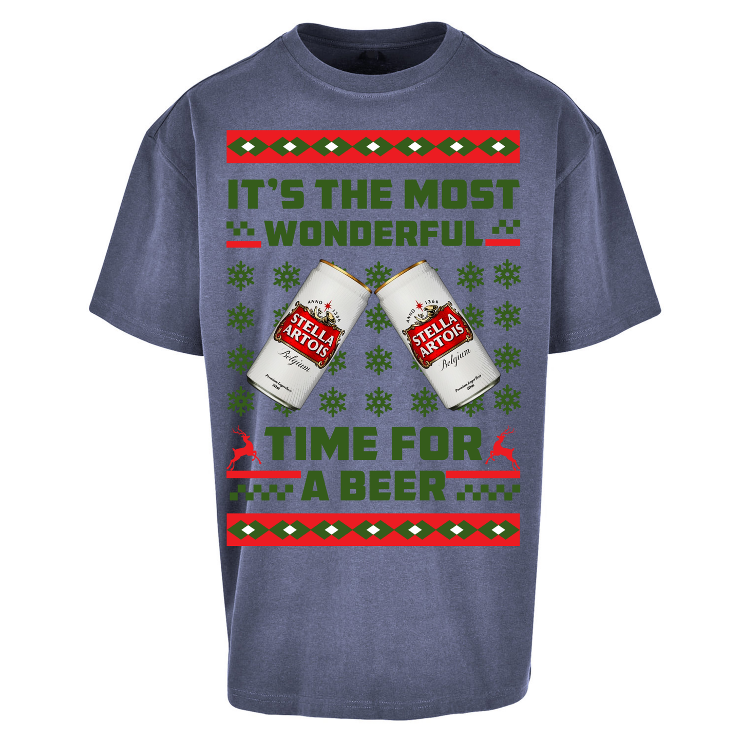 Its The Most Wonderful Time for A Beer Stella Christmas Oversized T Shirts