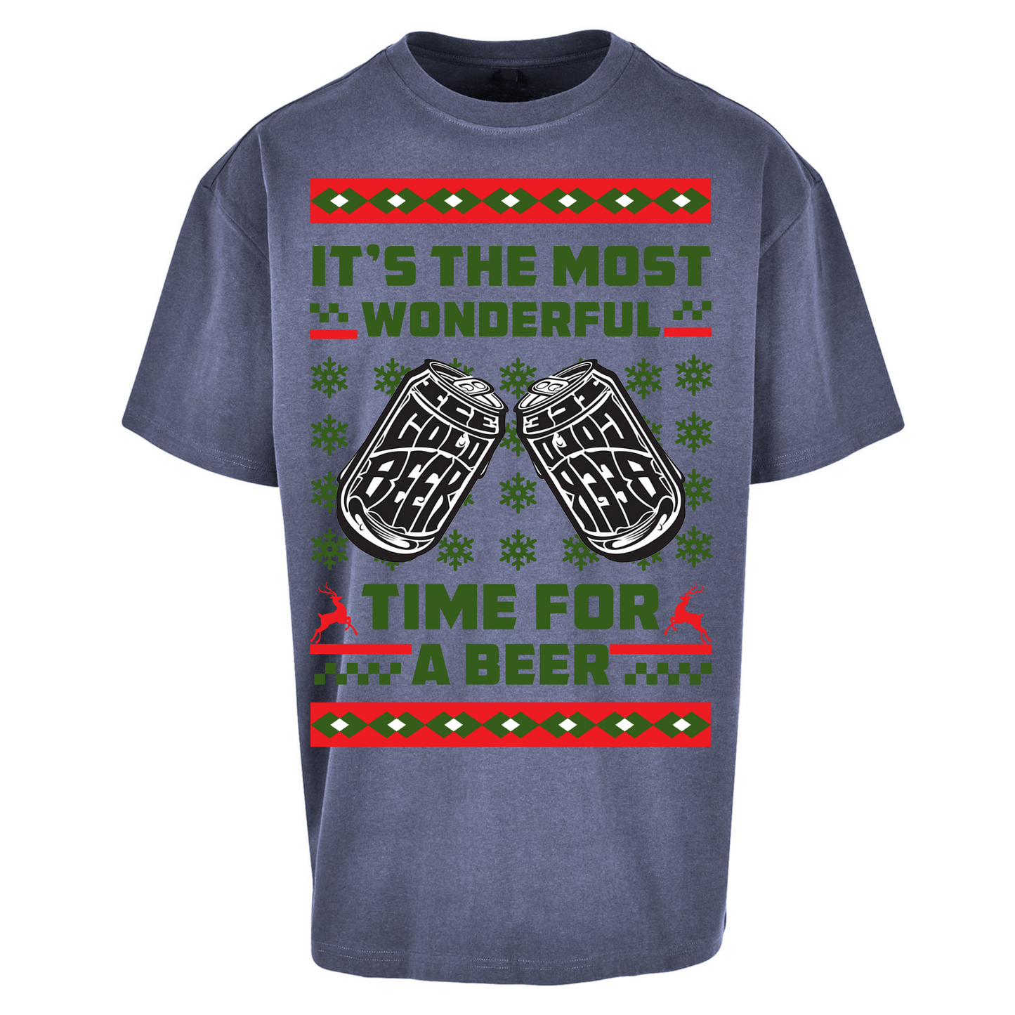Its The Most Wonderful Time For A Beer Christmas Oversized T Shirts
