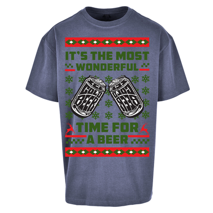 Its The Most Wonderful Time For A Beer Christmas Oversized T Shirts