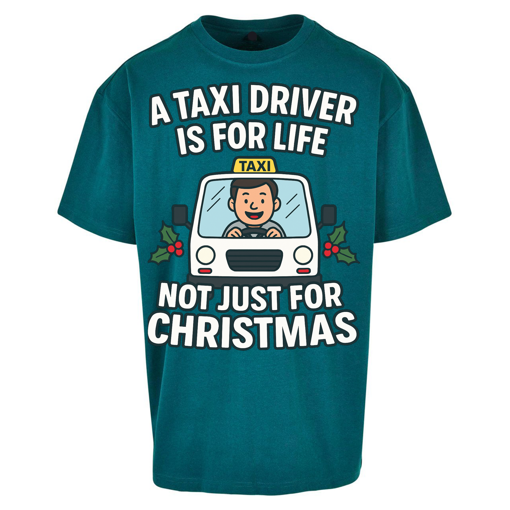 Taxi Driver Christmas Oversized T Shirts