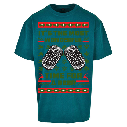Its The Most Wonderful Time For A Beer Christmas Oversized T Shirts