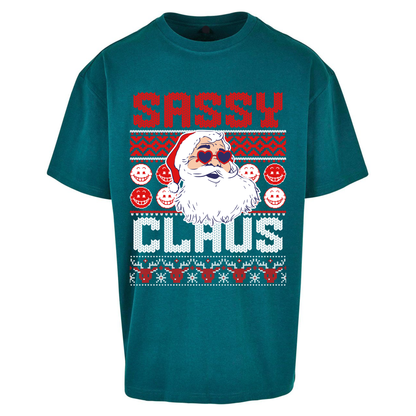 Sassy Claus Santa Christmas Oversized T Shirts